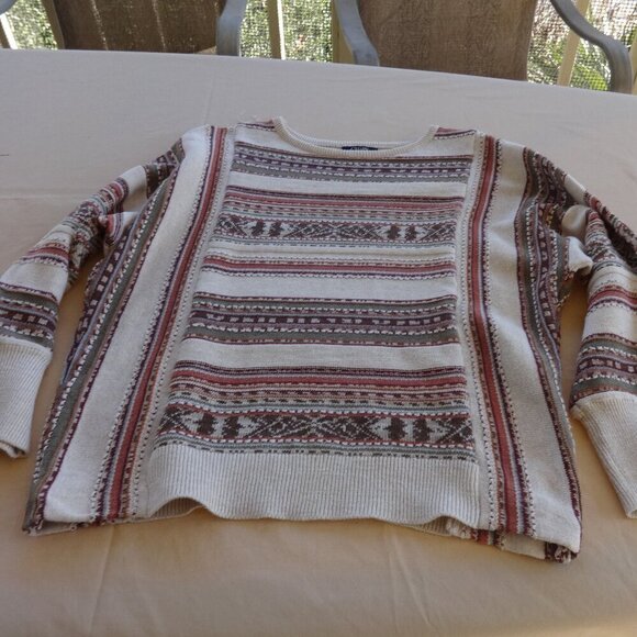Chaps women's sweater size L, cotton/linen, pull over long sleeves, round neck - Picture 7 of 15